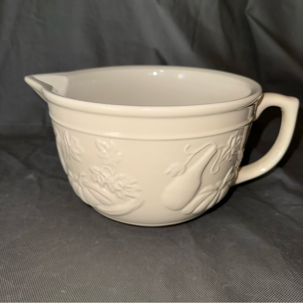 Williams Sonoma Large Embossed Handled Pitcher Bowl